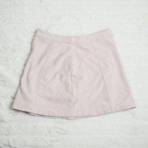 Abercrombie & Fitch Mini Skirt Size 4—Nude Pink Microsuede Lined Zip